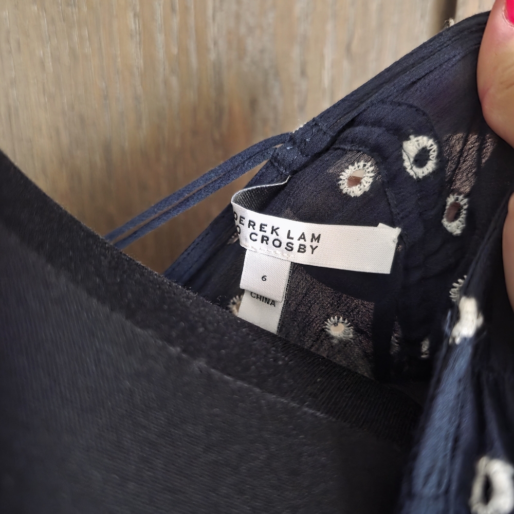 Derek Lam Black and White Embroidered Mini Dress - Picture 3 of 3